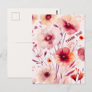 Schöne Wildblumen Blume DANKE Postkarte
