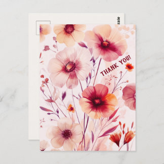 Schöne Wildblumen Blume DANKE Postkarte