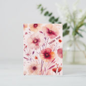 Schöne Wildblumen Blume DANKE Postkarte (Stehend Vorderseite)