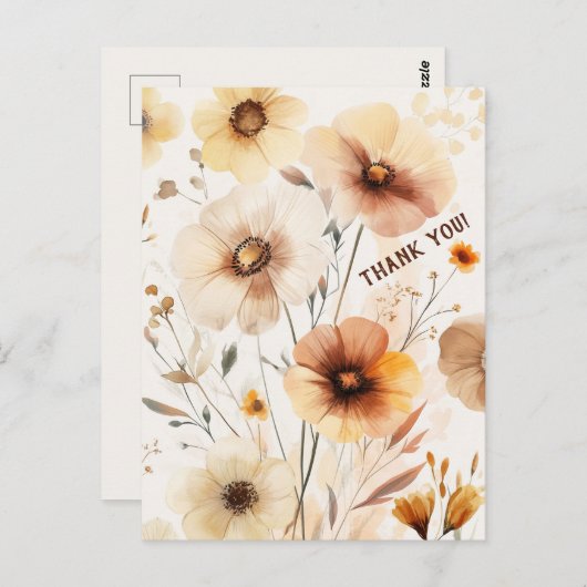 Schöne Wildblumen Blume DANKE Postkarte (Vorne/Hinten)