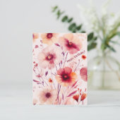 Schöne Wildblumen Blume GLÜCKLICH GEBURTSTAG Postkarte (Stehend Vorderseite)