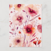 Schöne Wildblumen Blume GLÜCKLICH GEBURTSTAG Postkarte (Vorderseite)