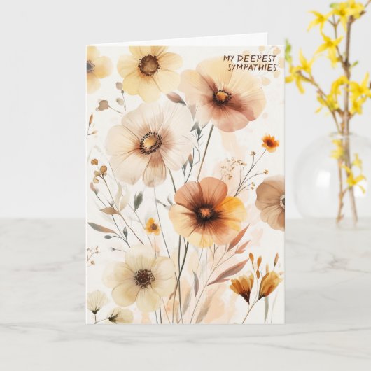 Schöne Wildblumen Blume SORRY FÜR IHREN VERLUST Karte (Gelbe Blume)