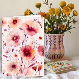 Schöne Wildblumen Blume WERDEN BALD GUT Karte