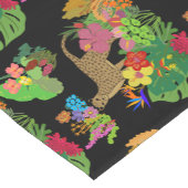 Schöne Wildblumen, Cheetah, tropischer Dschungel Kurzer Tischläufer (Ecke)