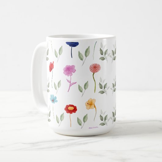 Schöne Wildblumen gedruckte Tasse (Vorderseite Links)