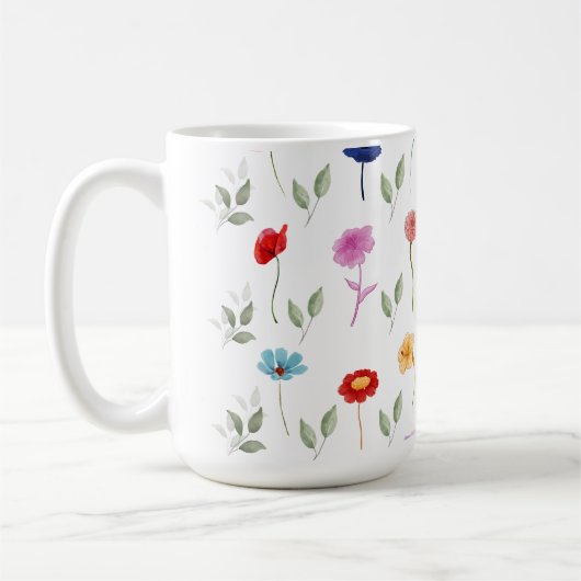 Schöne Wildblumen gedruckte Tasse (Links)