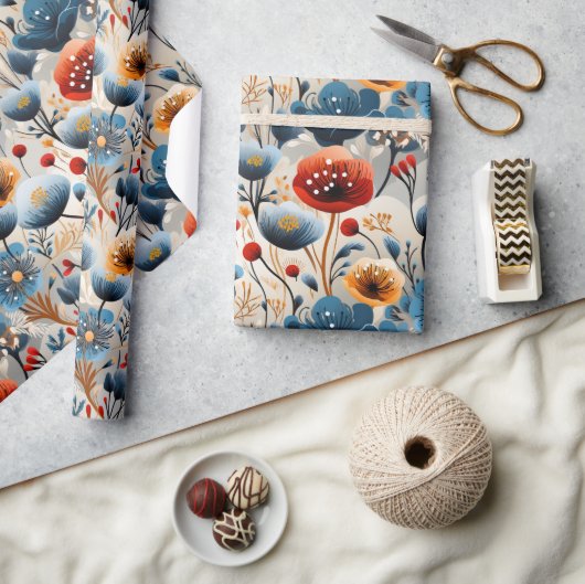 Schöne Wildblumen Geschenkpapier (Kunsthandwerk)