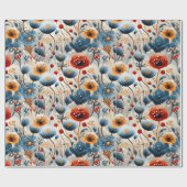 Schöne Wildblumen Geschenkpapier (Flach)