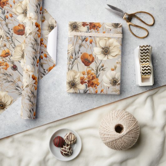 Schöne Wildblumen Geschenkpapier (Kunsthandwerk)