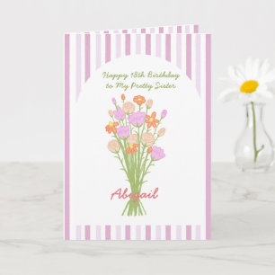 Schöne Wildblumen Glückliche 18. Geburtstag für Sc Karte