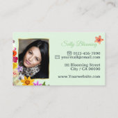 Schöne Wildblumen Green Fine Gold Frame Foto Visitenkarte (Rückseite)