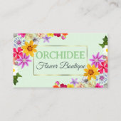 Schöne Wildblumen Green Fine Gold Frame Foto Visitenkarte (Vorderseite)