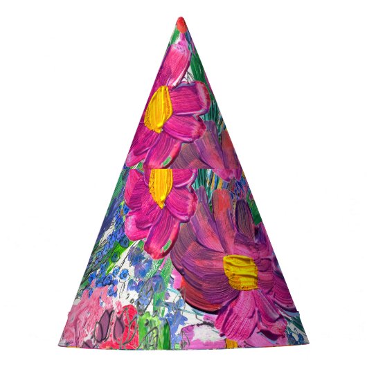 Schöne Wildblumen: Handgezeichnete Kunst. Partyhütchen (Vorderseite)