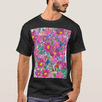 Schöne Wildblumen: Handgezeichnete Kunst. T-Shirt