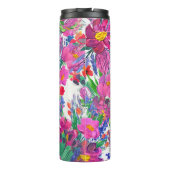 Schöne Wildblumen: Handgezeichnete Kunst. Thermosbecher (Rückseite)