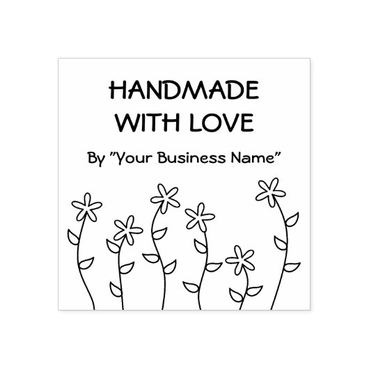 Schöne Wildblumen mit Liebe Zitat handgemacht Gummistempel (Prägung)