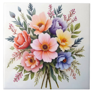 Schöne Wildblumen Moderne Luxus-Kollektion Fliese