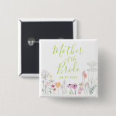 Schöne Wildblumen-Mutter-der-Braut-Party Button (Vorne & Hinten)