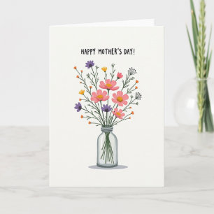Schöne Wildblumen-Mutter-Karte Karte