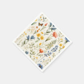 Schöne Wildblumen Natur Trendy Blumenzwiese Serviette (Ecke)