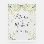 Schöne Wildblumen neutrale Farbensehen Acrylschild (Vorderseite)