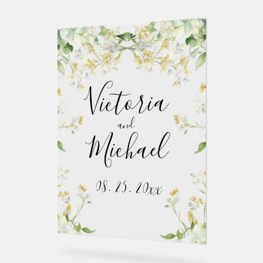 Schöne Wildblumen neutrale Farbensehen Acrylschild (Winkel)