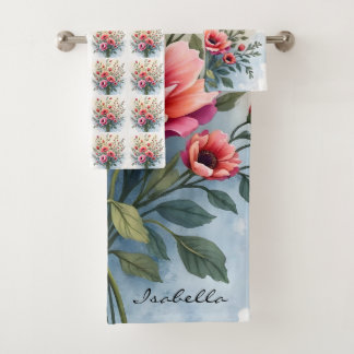 Schöne Wildblumen Populäre Luxus-Kollektion Badhandtuch Set