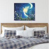 Schöne Wildblumen und Fee. Leinwanddruck (Insitu (Schlafzimmer))