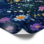 Schöne Wildblumen und Fee.  Poster (Ecke)