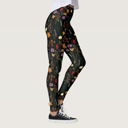 Schöne Wildblumen und Schmetterlinge Leggings (Rechts)