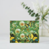 Schöne Wildblumen und Schmetterlinge Natur Postkarte (Stehend Vorderseite)