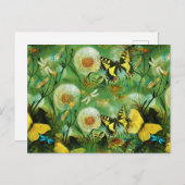 Schöne Wildblumen und Schmetterlinge Natur Postkarte (Vorne/Hinten)
