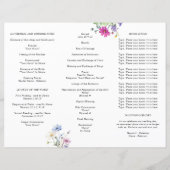 Schöne Wildblumengarten-Hochzeitszeremonie-Program (Rückseite)