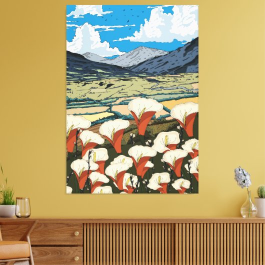 Schöne Wildblumenwiesenlandschaft Leinwanddruck (Insitu (Wohnzimmer))
