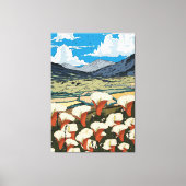 Schöne Wildblumenwiesenlandschaft Leinwanddruck (Vorderseite)