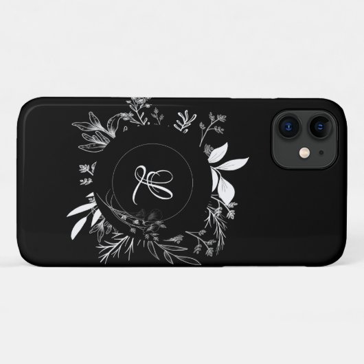 Schöne wilde Blume Doodle Monogram Case Mate i (Rückseite (Horizontal))