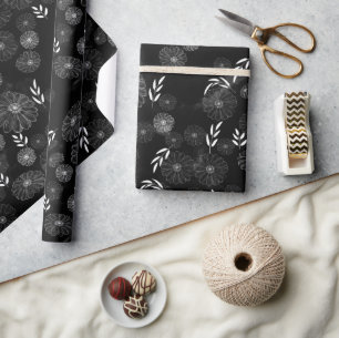 Schöne Wilde Blume Doodles Muster Wrapping Pap Geschenkpapier