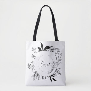 Schöne wilde Blume Doodles Tasche