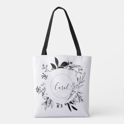 Schöne wilde Blume Doodles Tasche (Rückseite)