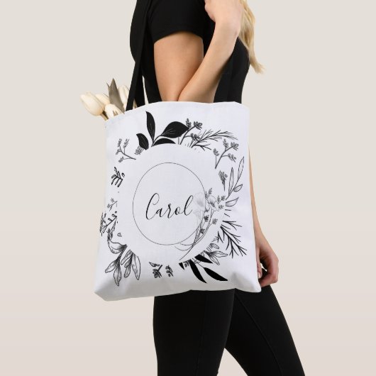 Schöne wilde Blume Doodles Tasche (Von Nahem)