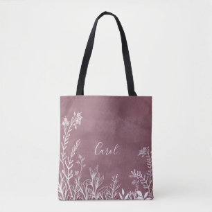 Schöne wilde Blume Doodles Tote Beutel Tasche