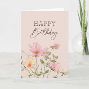 Schöne wilde Blumen Alles Gute zum Geburtstag Karte
