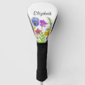 Schöne Wilde-Blumen-Torte Personalisierter Name Da Golf Headcover (Vorderseite)