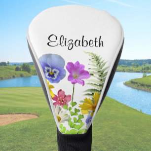 Schöne Wilde-Blumen-Torte Personalisierter Name Da Golf Headcover