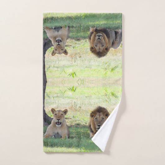 Schöne Wilde Löwen auf dem Dschungel Badhandtuch Set (Handtuch)