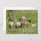 Schöne wilde Pferde Kruste. Geburtstagskarte Postkarte (Vorne/Hinten)