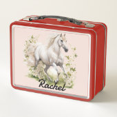 Schöne Wilde Pferde Metall Brotdose (Rückseite)