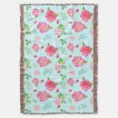 Schöne wilde Rose und Rose Wasserfarbenes Muster Decke (Vorderseite Vertikal)