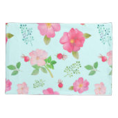 Schöne wilde Rose und Rose Wasserfarbenes Muster Kissenbezug (Rückseite-Links)